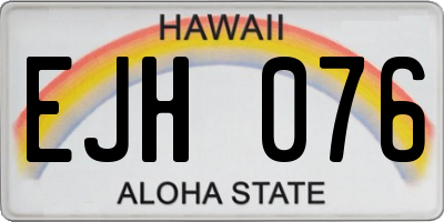 HI license plate EJH076