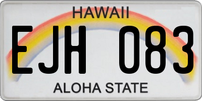 HI license plate EJH083
