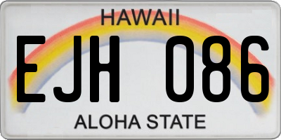 HI license plate EJH086