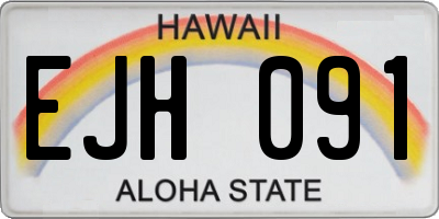 HI license plate EJH091