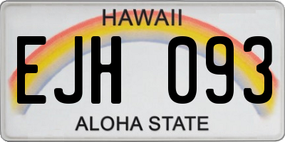 HI license plate EJH093