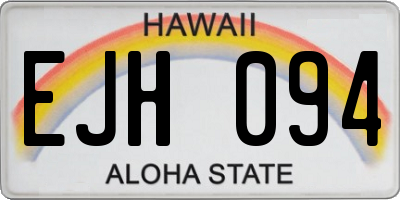 HI license plate EJH094