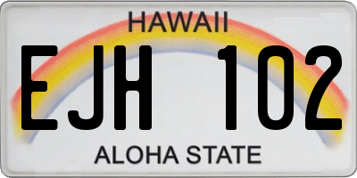 HI license plate EJH102
