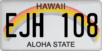 HI license plate EJH108