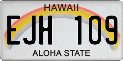 HI license plate EJH109