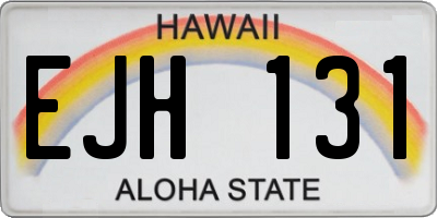 HI license plate EJH131