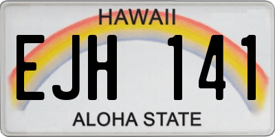 HI license plate EJH141