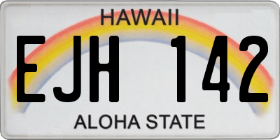 HI license plate EJH142