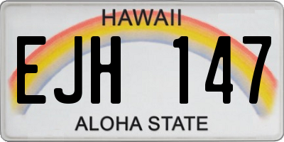 HI license plate EJH147