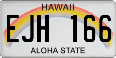 HI license plate EJH166