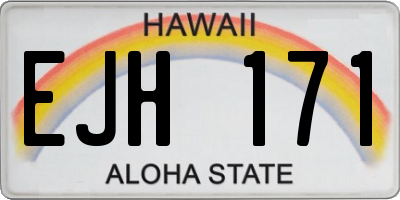 HI license plate EJH171