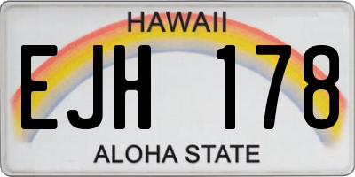HI license plate EJH178