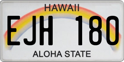HI license plate EJH180