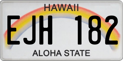 HI license plate EJH182
