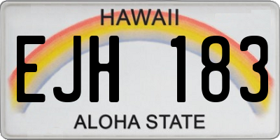 HI license plate EJH183