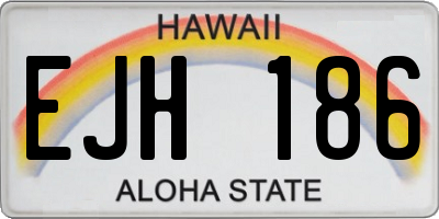 HI license plate EJH186