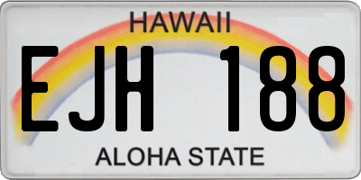 HI license plate EJH188
