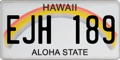 HI license plate EJH189