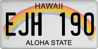 HI license plate EJH190
