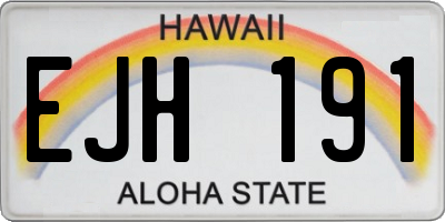 HI license plate EJH191