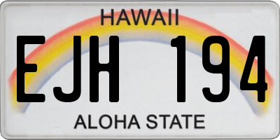 HI license plate EJH194