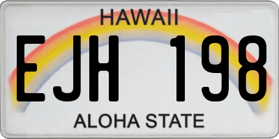 HI license plate EJH198