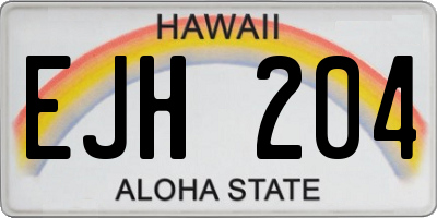 HI license plate EJH204