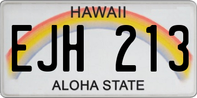 HI license plate EJH213