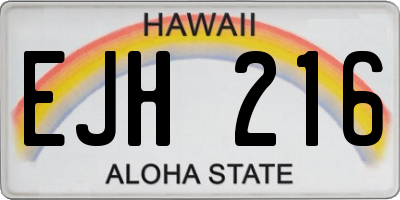 HI license plate EJH216