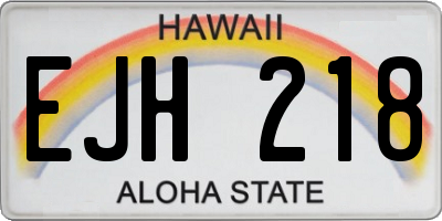 HI license plate EJH218