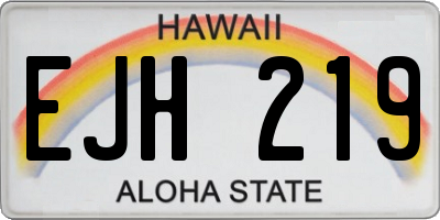 HI license plate EJH219