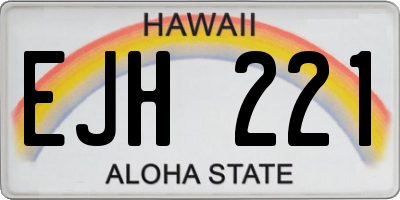HI license plate EJH221