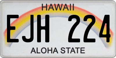 HI license plate EJH224