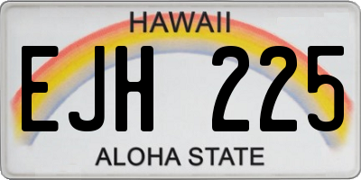 HI license plate EJH225