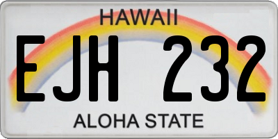 HI license plate EJH232