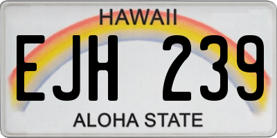 HI license plate EJH239