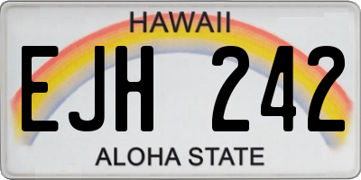 HI license plate EJH242