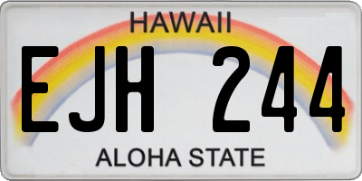 HI license plate EJH244
