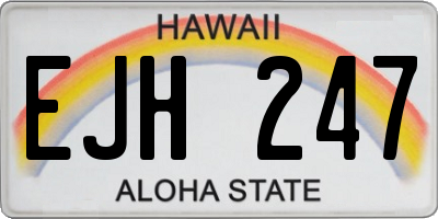 HI license plate EJH247