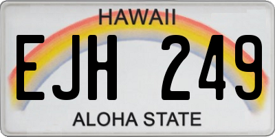 HI license plate EJH249