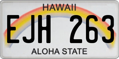 HI license plate EJH263