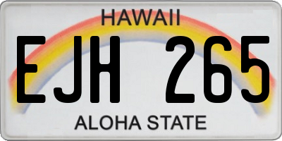 HI license plate EJH265