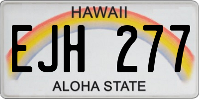 HI license plate EJH277