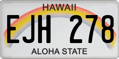 HI license plate EJH278