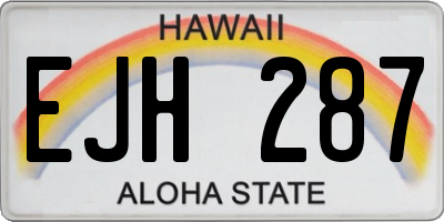 HI license plate EJH287