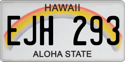 HI license plate EJH293