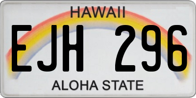 HI license plate EJH296