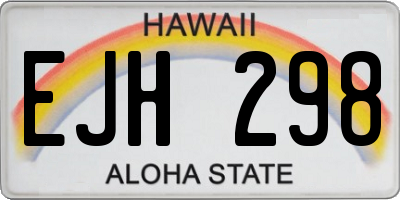 HI license plate EJH298