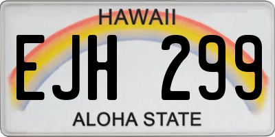 HI license plate EJH299