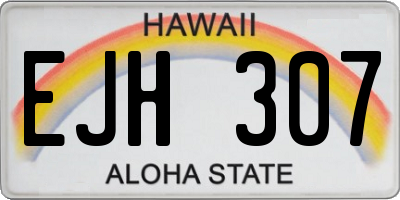 HI license plate EJH307